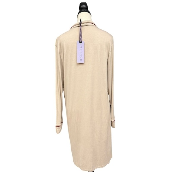 Hale Bob Beige Bamboo Button-Up Sleep Shirt - M NWT - Picture 4 of 8